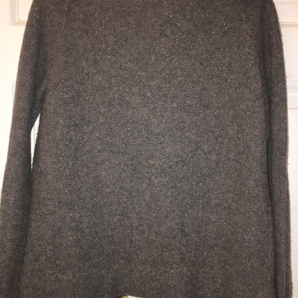 💯% authentic J CREW wool blend gray gold sweater - Picture 7 of 8